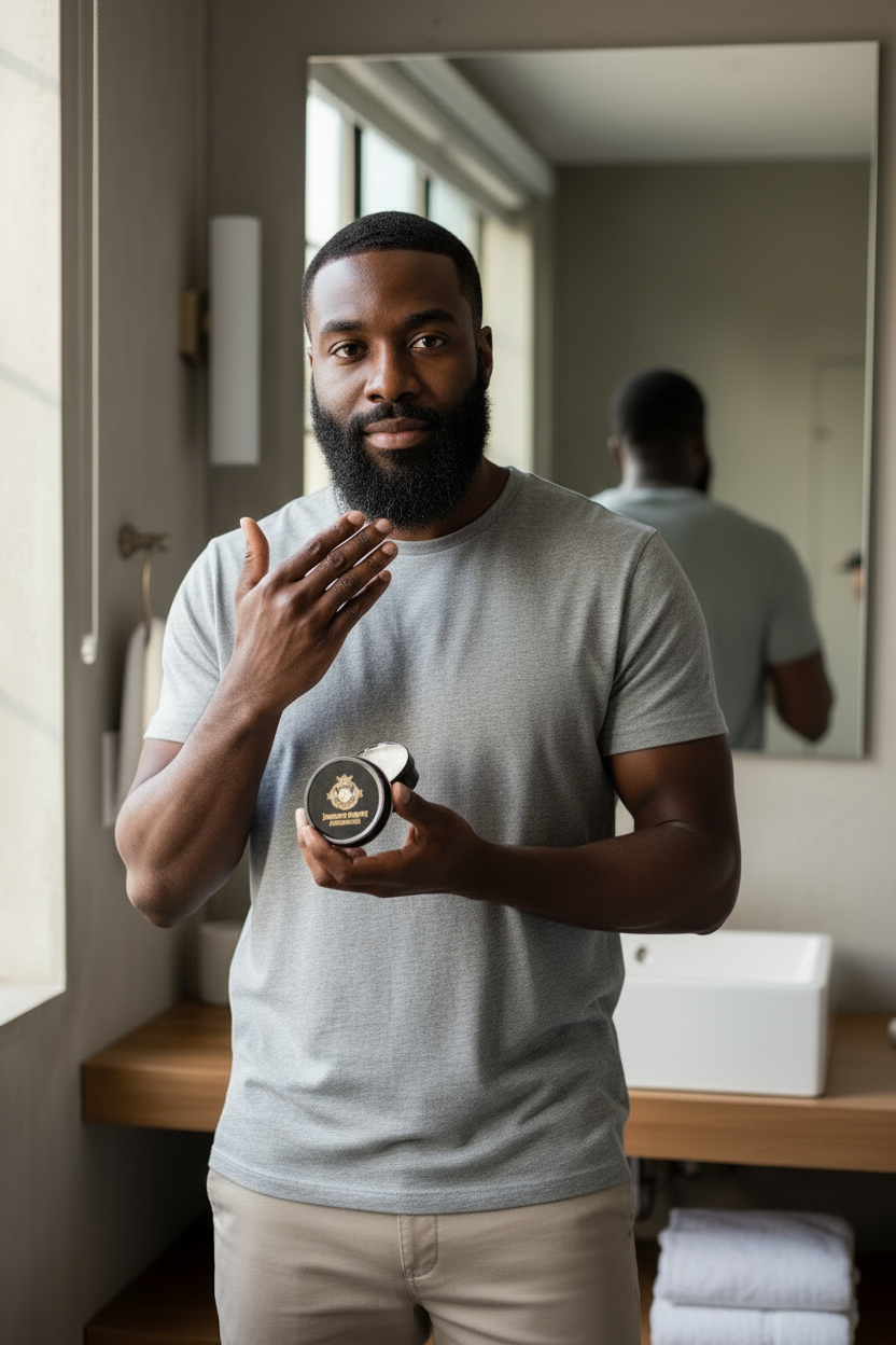 Beard Butter Mirror Application