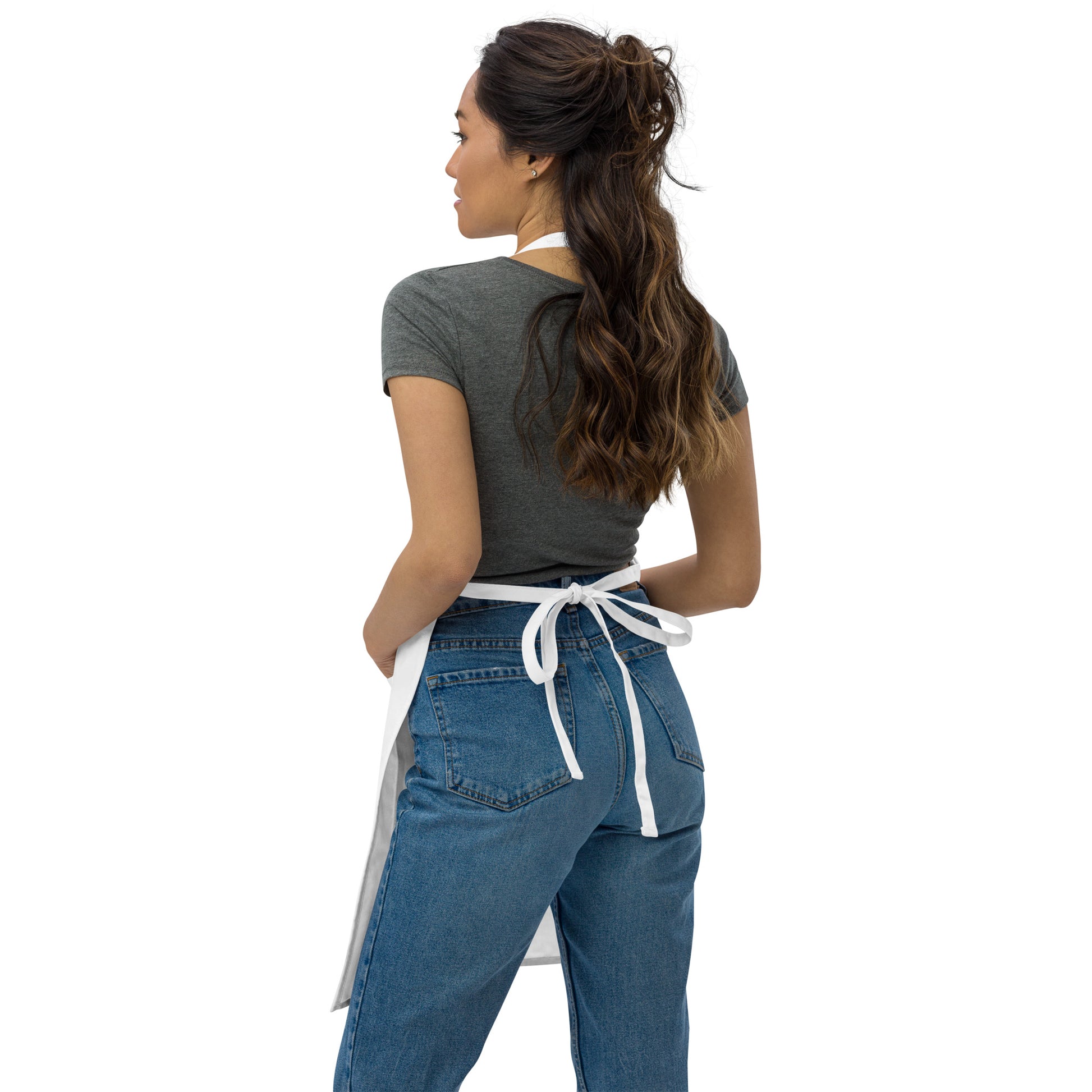 Beet Cancer Collective Magnolia White Embroidered Apron
