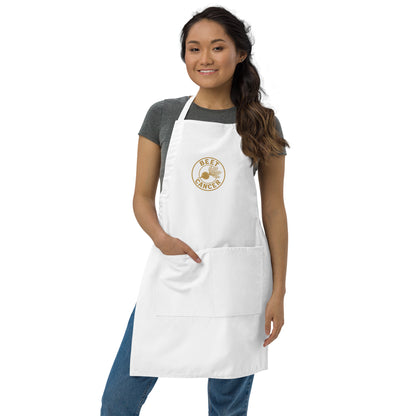 Beet Cancer Collective Magnolia White Embroidered Apron