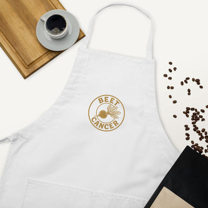 Beet Cancer Collective Magnolia White Embroidered Apron