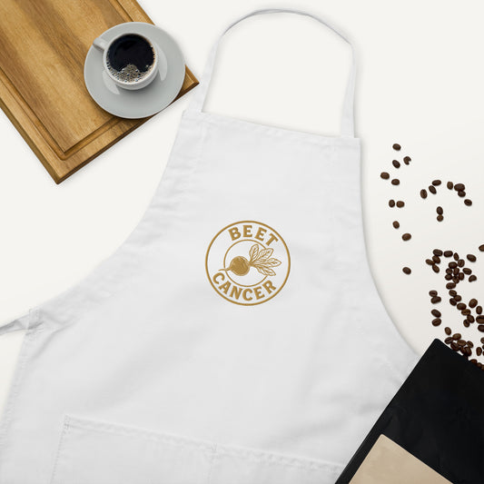Beet Cancer Collective Magnolia White Embroidered Apron