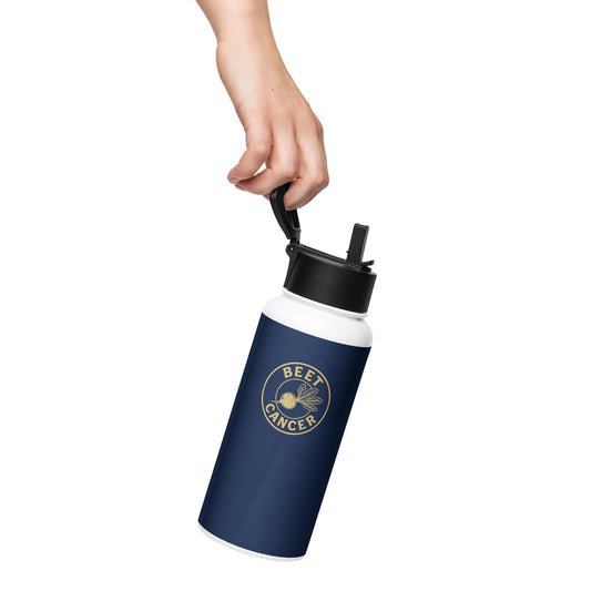 Beet Cancer Collective Signature Insulated Water Bottle, 32 oz stainless steel with straw lid