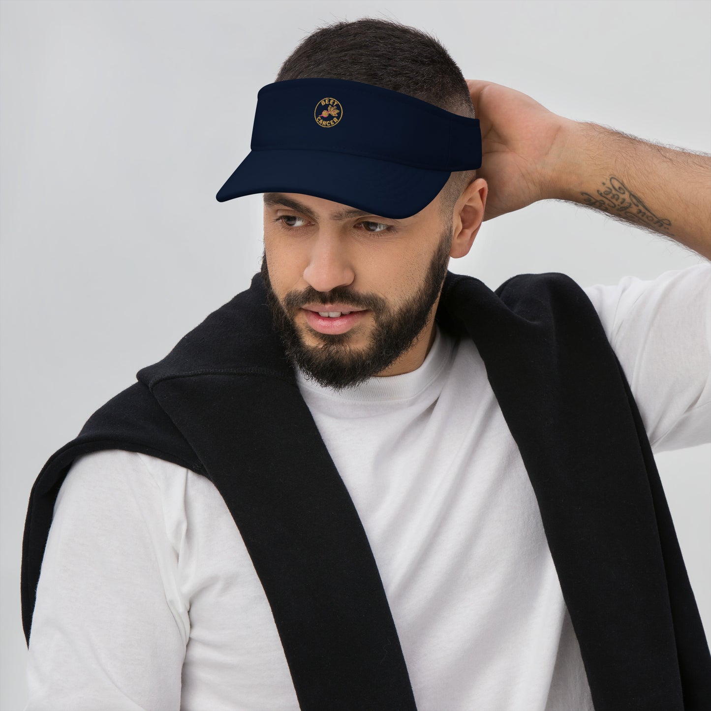 Beet Cancer Signature Navy Visor – alternate view